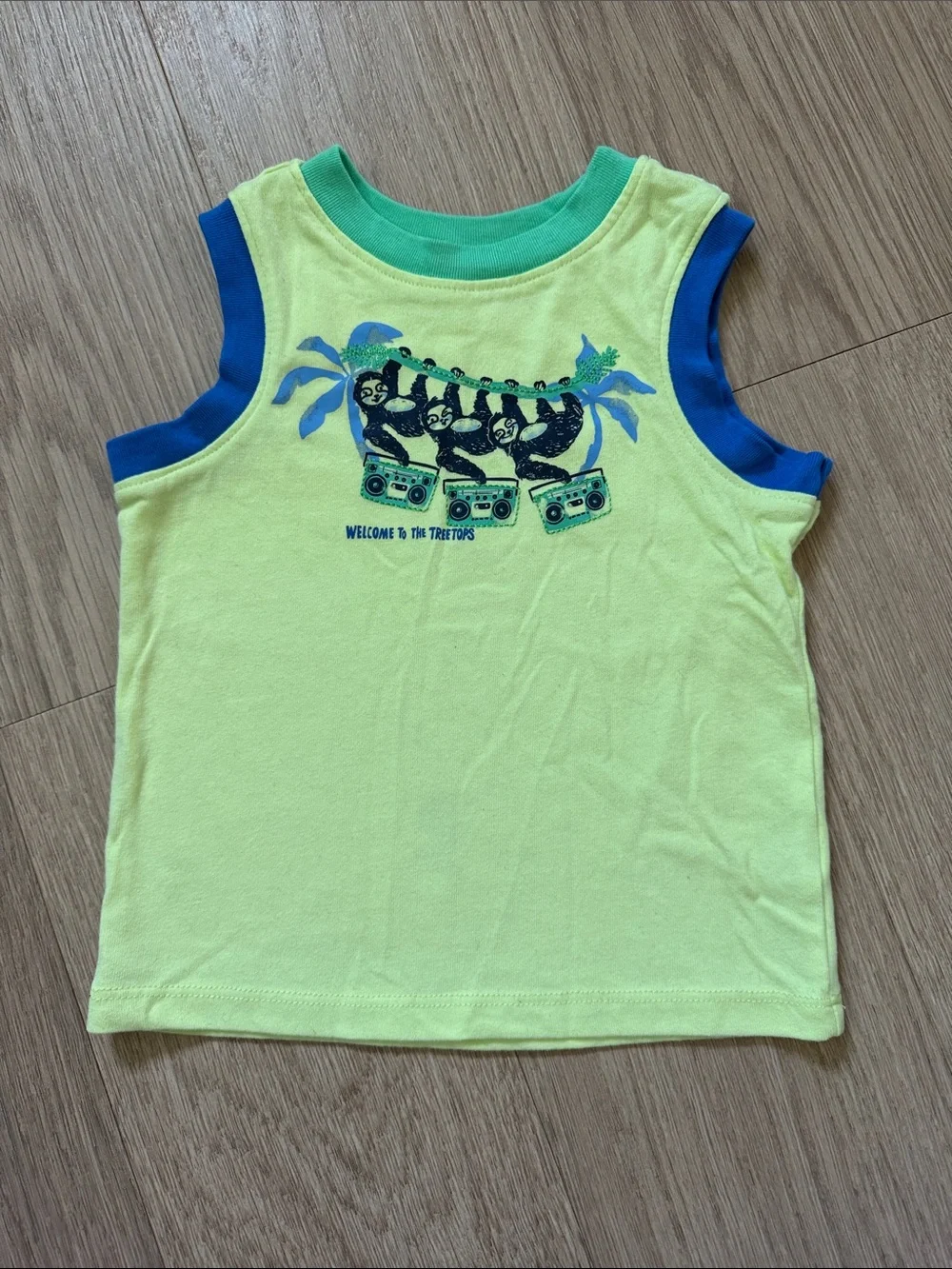 Garanimals Kids Neon Yellow Sleeveless Graphic Tee Size 18 Months